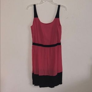 LOFT Pink and Black Spring Dress Size 6